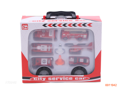 FREE WHEEL FIRE ENGINE CAR SET