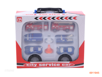 FREE WHEEL POLICE  CAR SET