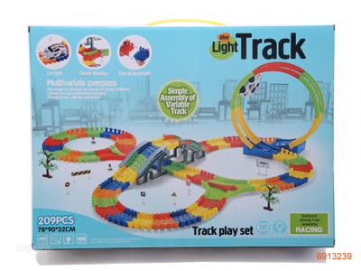 B/O TRAIN TRACK 209PCS W/0 2AAA BATTERIES