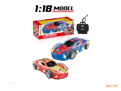 40MHZ 1:18 4CHANNELS R/C CAR W/LIGHT W/O 3*AA BATTERIES IN CAR/2*AA BATTERIES IN CONTROLLER 2COLOURS