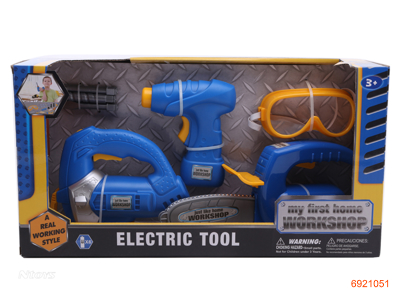 B/O TOOL SET W/6AA BATTERIES 9PCS