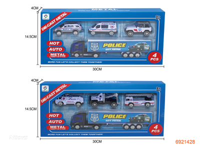 FREE WHEEL DIE-CAST POLICE CAR