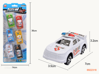 P/B POLICE CAR 6PCS