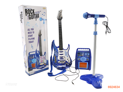 GUITAR/SOUND BOX W/LIGHT/MUSIC, INCLUDE MICROPHONE, W/O 6AA BATTERIES
