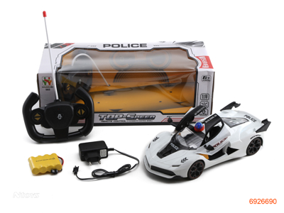 1:18 5CHANNELS R/C POLICE CAR W/LIGHT/4.8V BATTERIES IN CAR/CHARGER W/O 2AA BATTERIES IN CONTROLLER