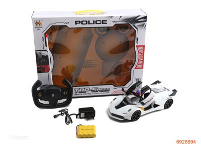 1:18 5CHANNELS R/C POLICE CAR W/LIGHT/4.8V BATTERIES IN CAR/CHARGER W/O 2AA BATTERIES IN CONTROLLER