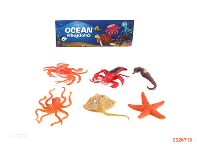 OCEAN ANIMAL SET 6PCS 6ASTD 210G