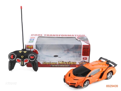 1:18 6CHANNELS R/C TRANSFORMER CAR W/O 3AA BATTERIES IN CAR,2AA BATTERIES IN CONTROLLER,2COLOURS