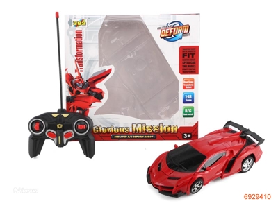 1:18 6CHANNELS R/C TRANSFORMER CAR W/O 3AA BATTERIES IN CAR,2AA BATTERIES IN CONTROLLER,2COLOURS