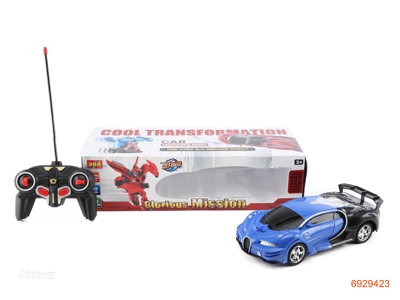 1:18 6CHANNELS R/C TRANSFORMER CAR W/O 3AA BATTERIES IN CAR,2AA BATTERIES IN CONTROLLER,2COLOURS