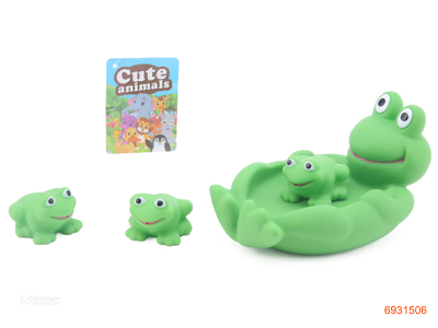 BATH TOYS W/3PCS VINYL ANIMAL