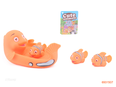 BATH TOYS W/3PCS VINYL ANIMAL