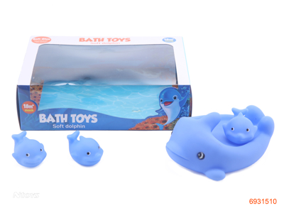 BATH TOYS W/3PCS VINYL ANIMAL