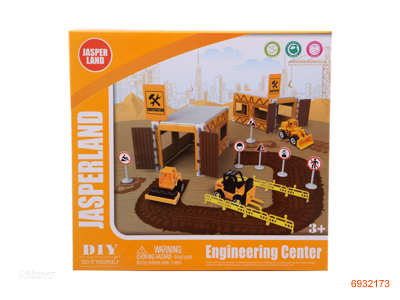 DIY CONSTRUCTION SET,W/2PCS FREE WHEEL DIE-CAST CONSTRUCTION TRUCK,2ASTD