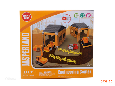 DIY CONSTRUCTION SET,W/2PCS FREE WHEEL DIE-CAST CONSTRUCTION TRUCK,2ASTD