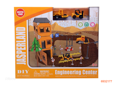 DIY CONSTRUCTION SET,W/2PCS FREE WHEEL DIE-CAST CONSTRUCTION TRUCK,2ASTD