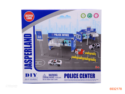 DIY CONSTRUCTION SET,W/1PCS DIE-CAST PATROL WAGON,4ASTD