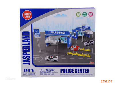 DIY CONSTRUCTION SET,W/1PCS DIE-CAST PATROL WAGON,4ASTD