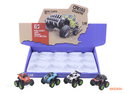 PULL BACK DIE-CAST CAR 12PCS/DISPLAY BOX 4ASTD