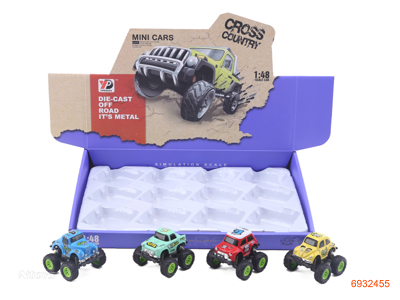 PULL BACK DIE-CAST CAR 12PCS/DISPLAY BOX 4ASTD