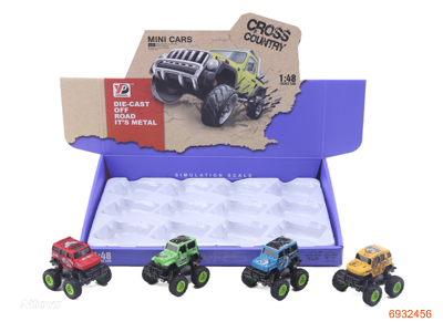 PULL BACK DIE-CAST CAR 12PCS/DISPLAY BOX 4ASTD