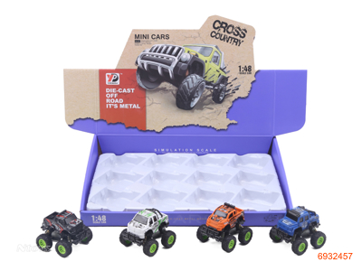 PULL BACK DIE-CAST CAR 12PCS/DISPLAY BOX 4ASTD