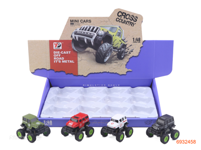 PULL BACK DIE-CAST CAR 12PCS/DISPLAY BOX 4ASTD