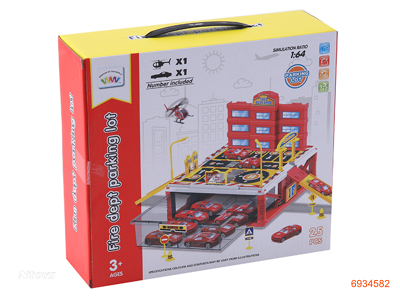 PARKING LOT W/1PCS PLANE+1PCS FREE WHEEL CAR