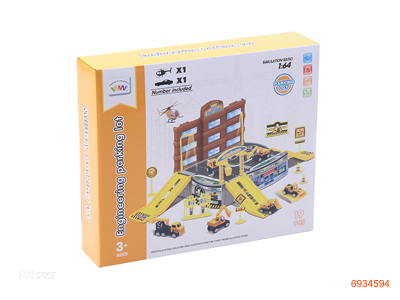 PARKING LOT W/1PCS PLANE+1PCS FREE WHEEL CAR