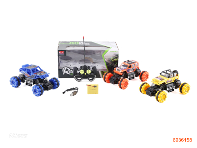 1:18 4CHANNEL R/C CAR W/4.8V BATTERY PACK IN CAR/USB CABLE W/O 2*AA BATTERIES IN CONTROLLER 3ASTD 3COLOURS