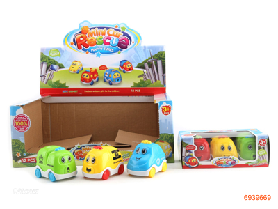 FREE WHEEL CARTOON CAR.3PCS/WINDOW BOX.12WINDOW BOX/DISPLAY BOX