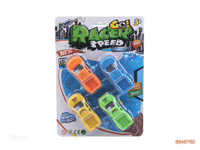 FREE WHEEL CAR 4PCS 4COLOUR