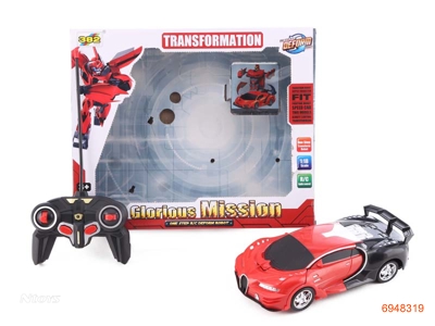 1:18 6CHANNELS R/C TRANSFORMER CAR W/O 3AA BATTERIES IN CAR,2AA BATTERIES IN CONTROLLER,2COLOURS