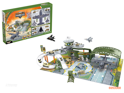 MILITARY COMMAND POST PLAY SET W/1PCS BOMBER