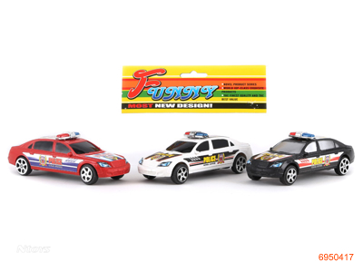 P/B POLICE CAR 3PCS.3COLOUR