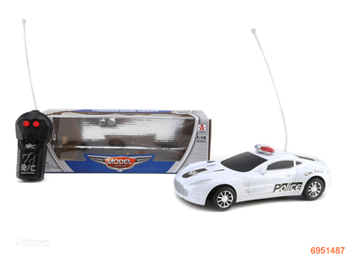 1:18 2CHANNELS R/C POLICE CAR,W/O 3AA BATTERIES IN CAR,2AA BATTERIES IN CONTROLLER.2COLOUR