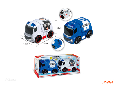 F/P AMBULANCE & POLICE CAR W/LIGHT/SOUND/2*3AG13 BATTERIES