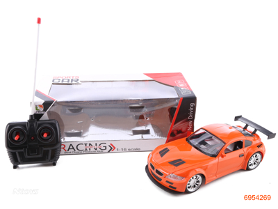 1:16 4CHANNELS R/C CAR W/LIGHT W/O 4*AA BATTERIES IN CAR W/O 2*AA BATTERIES IN CONTROLLER 2COLOUR