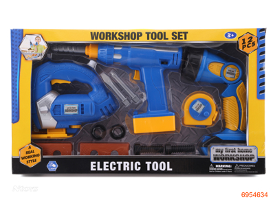 12PCS B/O TOOL SET W/LIGHT W/O 6AA BATTERIES