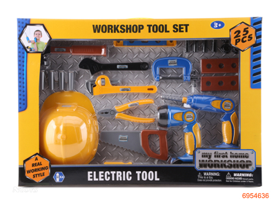 25PCS B/O TOOL SET W/LIGHT W/O 4AA BATTERIES