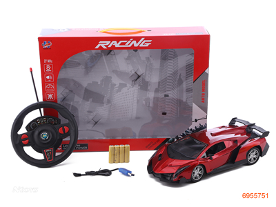1:12 4CHANNEL R/C CAR W/4.8V CHARGING BATTERIES IN CAR/USB  W/O 2*AA BATTERIES IN CONTROLLER 2COLOUR