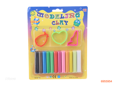 10COLOUR PLASTICINE W/3PCS TOOL