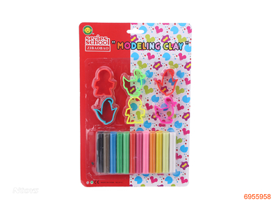 12COLOUR PLASTICINE W/6PCS TOOL