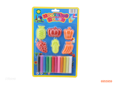 12COLOUR PLASTICINE W/6PCS TOOL