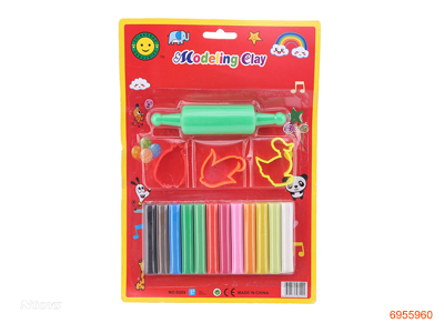 12COLOUR PLASTICINE W/4PCS TOOL