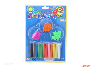 12COLOUR PLASTICINE W/3PCS TOOL