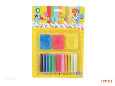 12COLOUR PLASTICINE W/3PCS TOOL