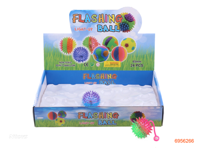 6.5CM BALLS W/FLICKER/WHISTLE/ROPE 24PCS/DISPLAY BOX W/3*AG10 BATTERIES IN EACH BALL