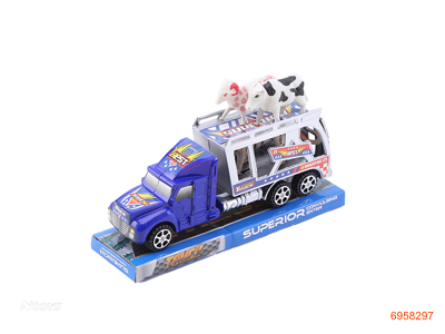 F/P CAR W/3PCS ANIMAL SET 2COLOURS