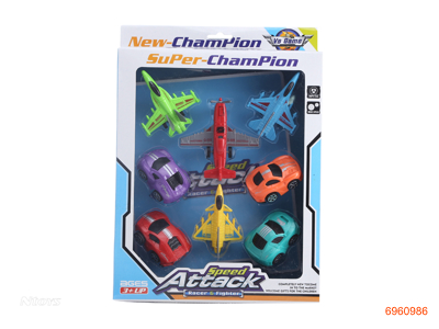 P/B PLANE 4PCS + CAR 4PCS